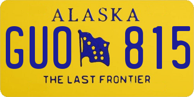 AK license plate GUO815