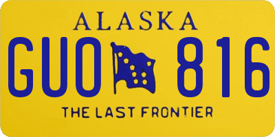 AK license plate GUO816