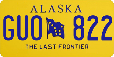 AK license plate GUO822