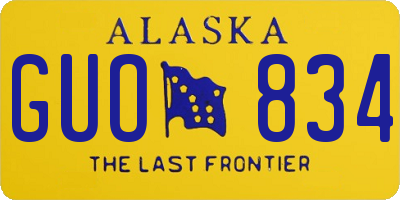 AK license plate GUO834