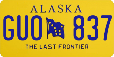 AK license plate GUO837