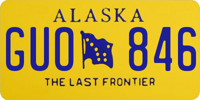 AK license plate GUO846
