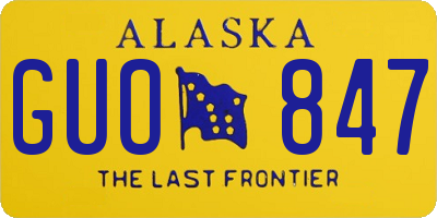 AK license plate GUO847