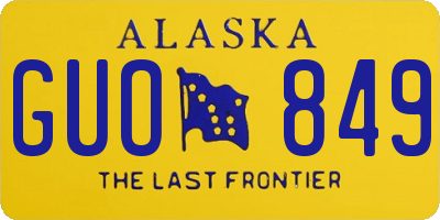 AK license plate GUO849