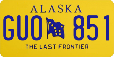 AK license plate GUO851