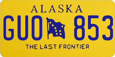 AK license plate GUO853