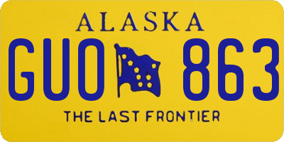 AK license plate GUO863