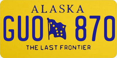 AK license plate GUO870