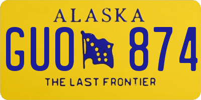 AK license plate GUO874