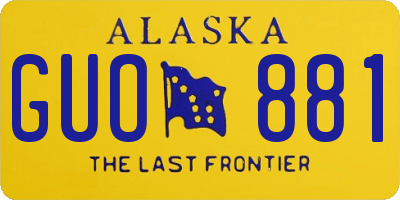 AK license plate GUO881