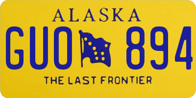 AK license plate GUO894
