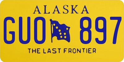 AK license plate GUO897