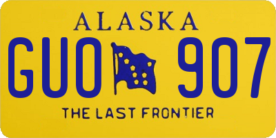 AK license plate GUO907