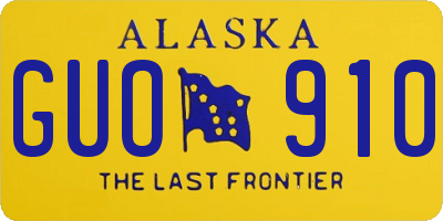 AK license plate GUO910