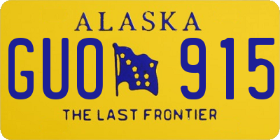 AK license plate GUO915