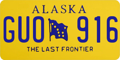 AK license plate GUO916