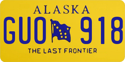 AK license plate GUO918