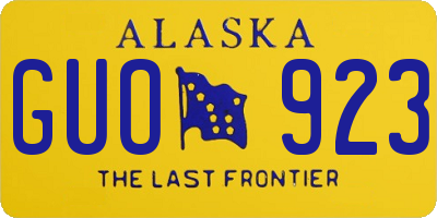 AK license plate GUO923