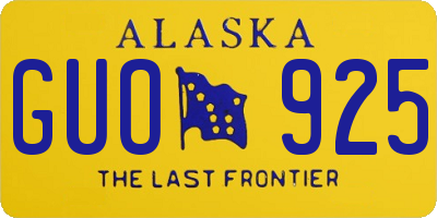 AK license plate GUO925