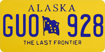 AK license plate GUO928