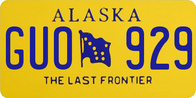 AK license plate GUO929