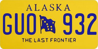 AK license plate GUO932