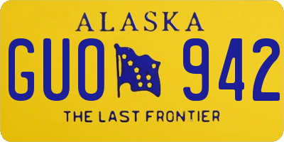 AK license plate GUO942
