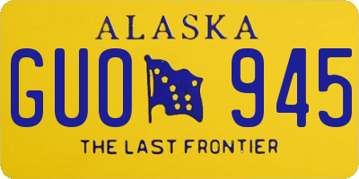 AK license plate GUO945