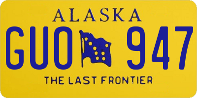 AK license plate GUO947