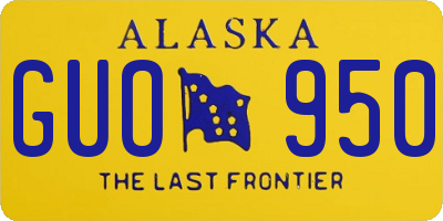 AK license plate GUO950
