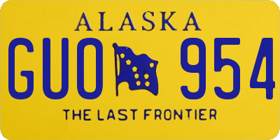AK license plate GUO954