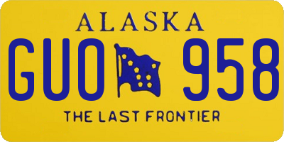 AK license plate GUO958