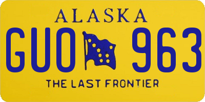 AK license plate GUO963