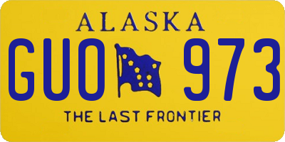 AK license plate GUO973