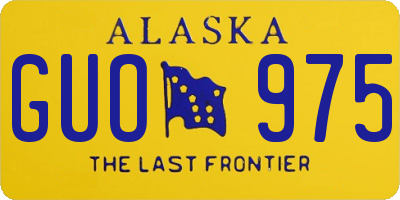 AK license plate GUO975