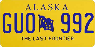 AK license plate GUO992