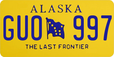 AK license plate GUO997