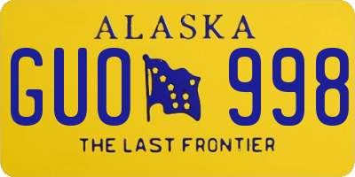 AK license plate GUO998