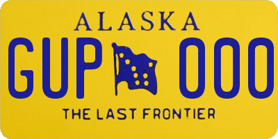 AK license plate GUP000