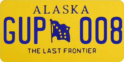 AK license plate GUP008