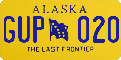 AK license plate GUP020