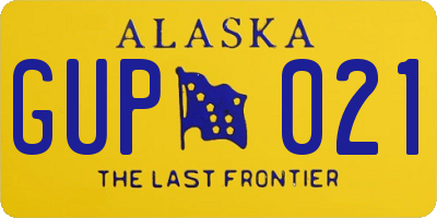 AK license plate GUP021