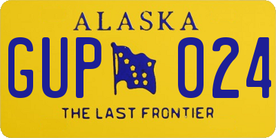 AK license plate GUP024