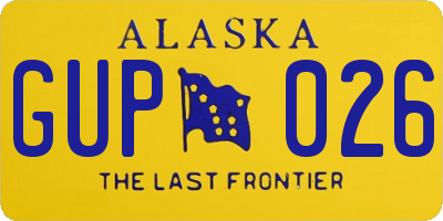 AK license plate GUP026