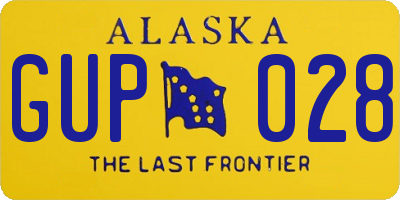AK license plate GUP028