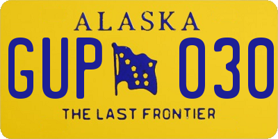 AK license plate GUP030