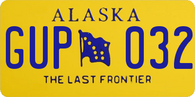 AK license plate GUP032