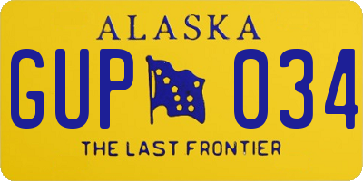 AK license plate GUP034