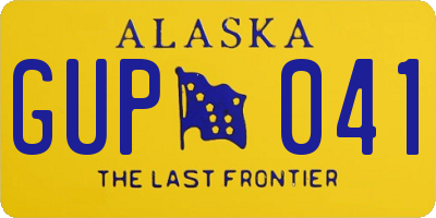 AK license plate GUP041