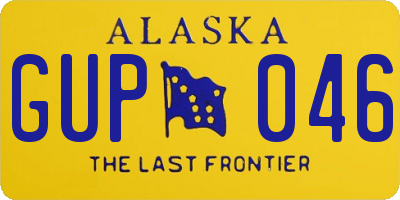 AK license plate GUP046